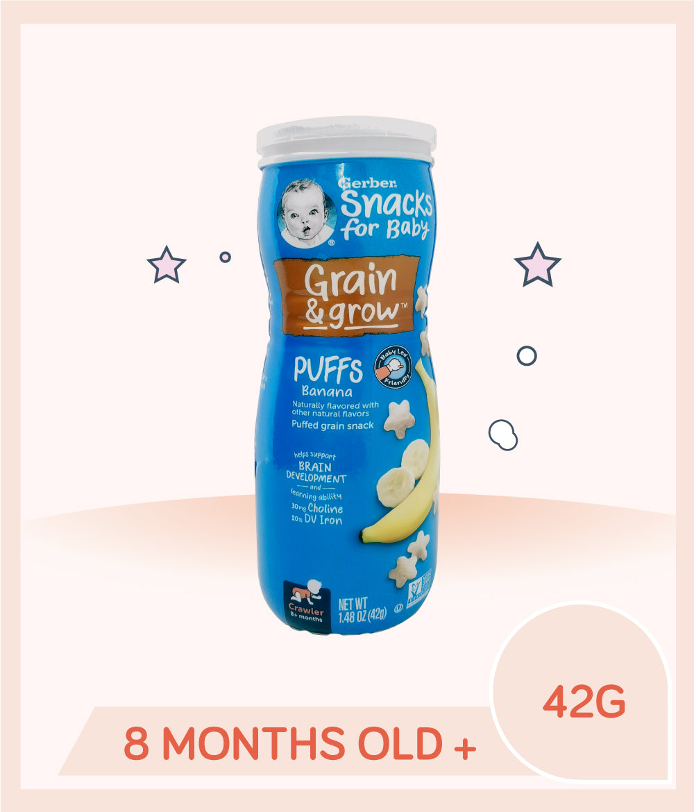 Gerber Puffs Banana 42g Canister for babies over 8 months old