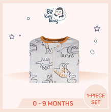 Load image into Gallery viewer, Gerber Baby Boy Dino bodysuit with front zipper and safety tab