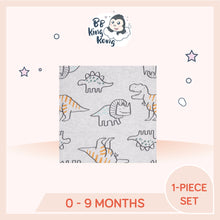 Load image into Gallery viewer, Grey clothing with allover dinosaur print