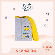 Load image into Gallery viewer, Gerber Baby Boy Trucks bodysuit with front zipper and safety tab