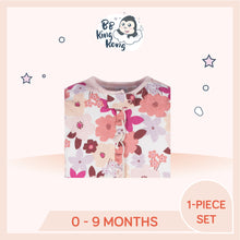 Load image into Gallery viewer, Gerber Baby Girl Cherry Blossoms bodysuit with zipper and safety tab