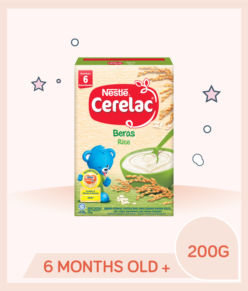 Cerelac Infant Cereal Rice 200g Box for babies over 6 months old