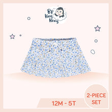 Load image into Gallery viewer, Blue Gerber Baby Girl Skirt with floral design