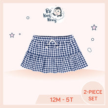 Load image into Gallery viewer, Navy Gerber Baby Girl Skirt with gingham design
