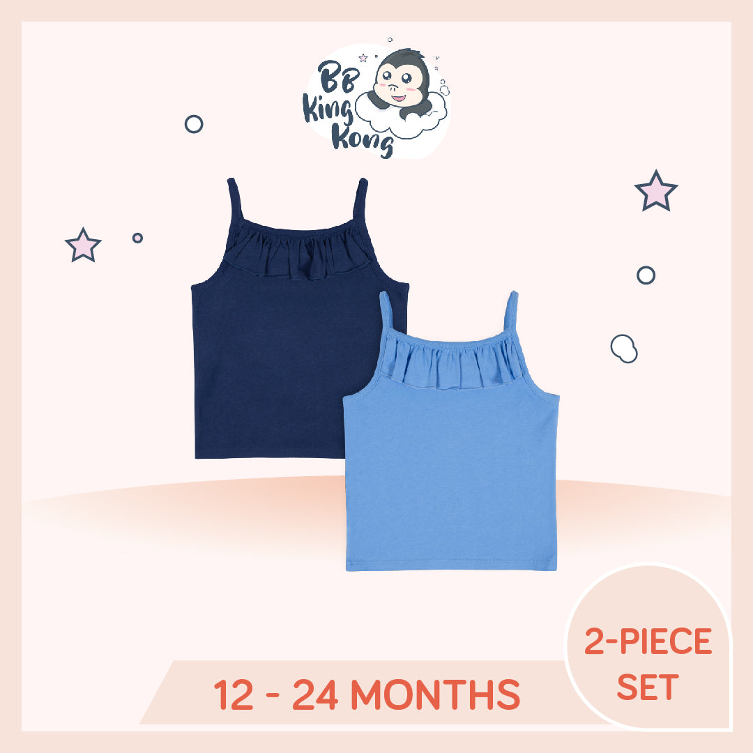 Gerber 2 Pack Baby Girl Blue Sleeveless Top for 12 to 24 months
