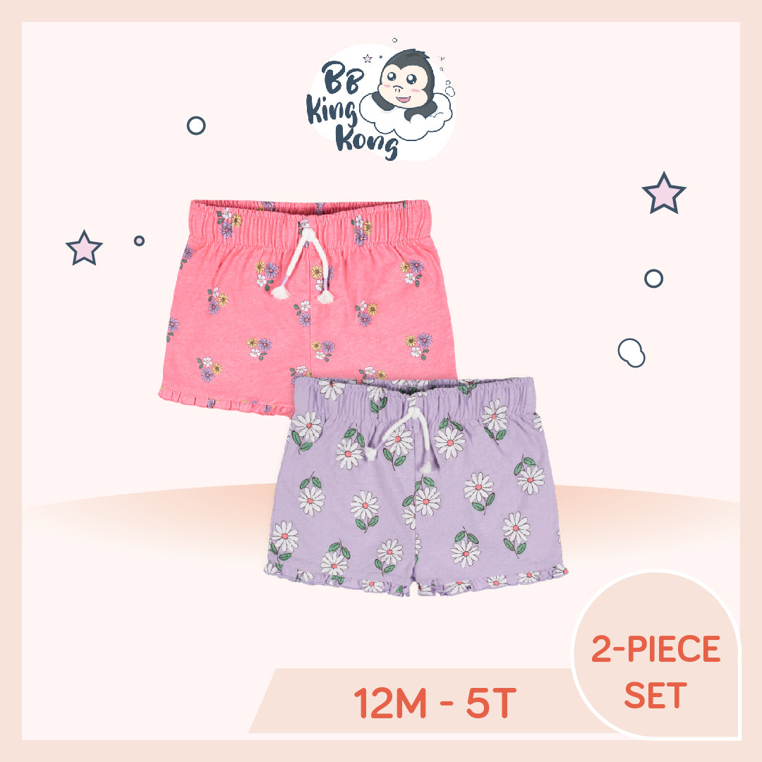 Gerber 2 Pack Baby Girl Pink-Purple Short Pant for 12 months to 5 years old