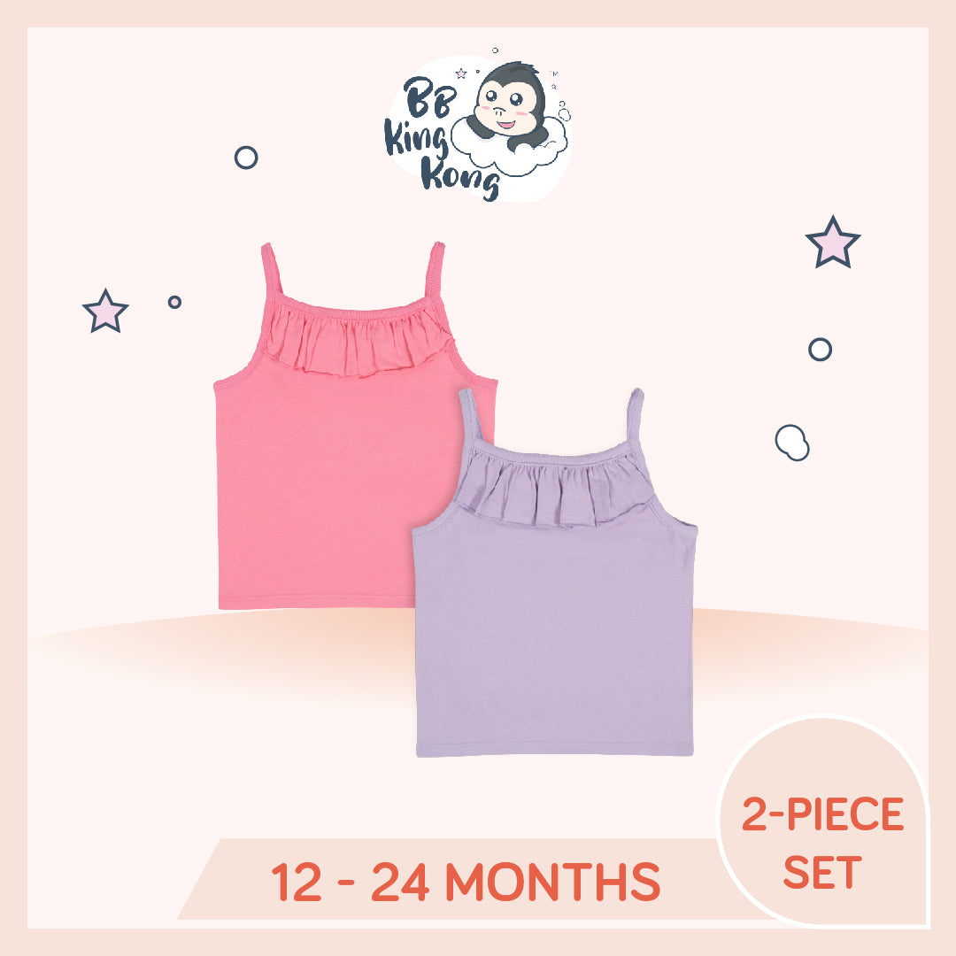 Gerber 2 Pack Baby Girl Pink-Purple Sleeveless Top for 12 to 24 months