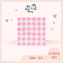 Load image into Gallery viewer, Close up of skirt pink gingham design