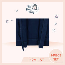 Load image into Gallery viewer, Close up of blue hoodie zip front enclosure