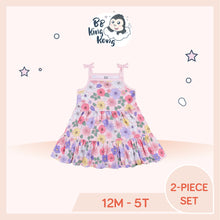 Load image into Gallery viewer, Pink tank style knit dress with floral design