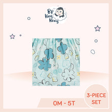 Load image into Gallery viewer, Blue baby girl dress with super soft cotton rib fabric