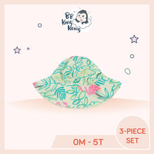 Load image into Gallery viewer, Mint colour reversible sun hat for newborns to 5 years old