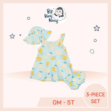 Load image into Gallery viewer, Gerber 3 Pack Baby Girl Lemons Dress Outfit Set for newborns to 5 years old