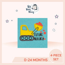 Load image into Gallery viewer, Close up of design and colour of Gerber 4 Pack Baby Boy Trucks Short Sleeve Onesies Bodysuits