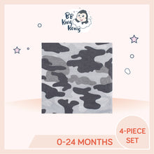 Load image into Gallery viewer, Close up of greyish army design and colour of Gerber 4 Pack Baby Boy Trucks Short Sleeve Onesies Bodysuits