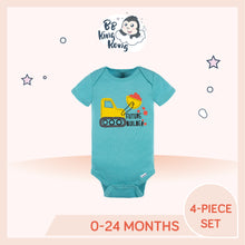 Load image into Gallery viewer, Blue colour Gerber Baby Boy Trucks Short Sleeve Onesies Bodysuits