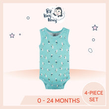 Load image into Gallery viewer, Tiffany blue Gerber Baby Boy Sea Sleeveless Onesies Bodysuits with small animal print