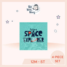 Load image into Gallery viewer, Green colour clothing with screen print and puff print space art