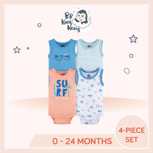 Load image into Gallery viewer, Gerber 4 Pack Baby Boy Surf Sleeveless Onesies Bodysuits for 0 to 24 months