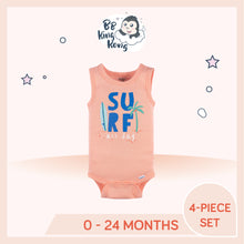 Load image into Gallery viewer, Pink Gerber Baby Boy Surf Sleeveless Onesies Bodysuits for 0 to 24 months