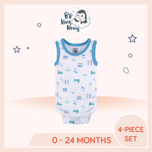 Load image into Gallery viewer, White Gerber Baby Boy Surf Sleeveless Onesies Bodysuits with allover surf themed print art