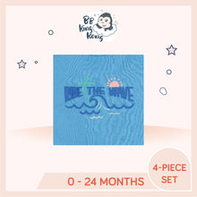 Load image into Gallery viewer, Blue clothing with print text 'Ride the wave'