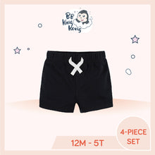 Load image into Gallery viewer, Black baby boy pants with elastic waistband