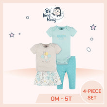 Load image into Gallery viewer, Gerber 4 Pack Baby Girl 3D Bee Outfit Set for 0 months to 5 years old