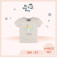 Load image into Gallery viewer, Gray colour baby girl tee with bee art