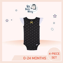 Load image into Gallery viewer, Black Gerber Baby Girl Bee Kind Sleeveless Onesies Bodysuits with white dots
