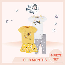 Load image into Gallery viewer, Gerber 4 Pack Baby Girl Daisy Outfit Set for 0 to 9 months