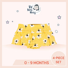 Load image into Gallery viewer, Yellow skirt with allover daisy print art