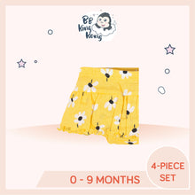 Load image into Gallery viewer, Yellow daisy art skirt with elastic waistband