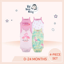 Load image into Gallery viewer, Gerber 4 Pack Baby Girl Flamingo Sleeveless Onesies Bodysuits for 0 to 24 months