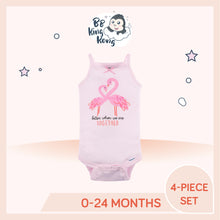 Load image into Gallery viewer, Pink Gerber Baby Girl Flamingo Sleeveless Onesies Bodysuits