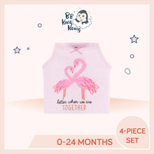 Load image into Gallery viewer, Pink clothing with flamingo print art and text