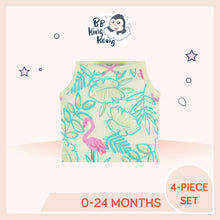 Load image into Gallery viewer, Yellow clothing with flamingo and floral print design