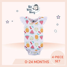 Load image into Gallery viewer, White Gerber Baby Girl Sleeveless Onesies Bodysuits with allover fruit print