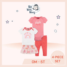 Load image into Gallery viewer, Gerber 4 Pack Baby Girl Rainbow Outfit Set for 0 months to 5 years old