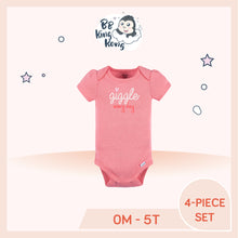 Load image into Gallery viewer, Pink bodysuit with printed text 'Giggle everyday'
