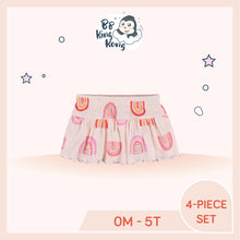 Load image into Gallery viewer, Pink skorts with rainbow art for newborns to 5 years old