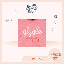 Load image into Gallery viewer, Pink clothing with printed text 'Giggle every day'