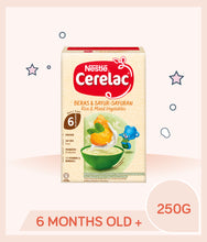 Load image into Gallery viewer, Cerelac Infant Cereal Rice & Mixed Vegetables 250g Box is for kids over 6 months old