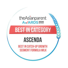 Load image into Gallery viewer, The Asianparent Awards logo showing Ascenda is the best in catch-up growth segment formula milk
