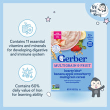 Load image into Gallery viewer, Gerber Cereal Toddler Hearty Bits Multigrain Banana Apple Strawberry 227g Box