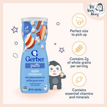 Load image into Gallery viewer, Gerber Puffs Apple Cinnamon 42g Canister