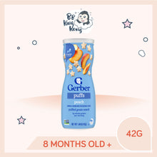 Load image into Gallery viewer, Gerber Puffs Peach 42g Canister