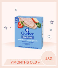 Load image into Gallery viewer, Gerber Teethers Strawberry Apple Spinach 48g Box