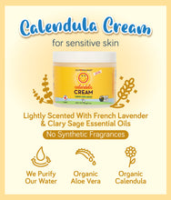 Load image into Gallery viewer, Packaging of California Baby Calendula Cream with highlights on plant-based, organic ingredients and no synthetic fragrances.