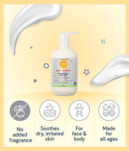 Load image into Gallery viewer, California Baby No Fragrance Super Sensitive Everyday Lotion soothes dry irritated skin for all ages.